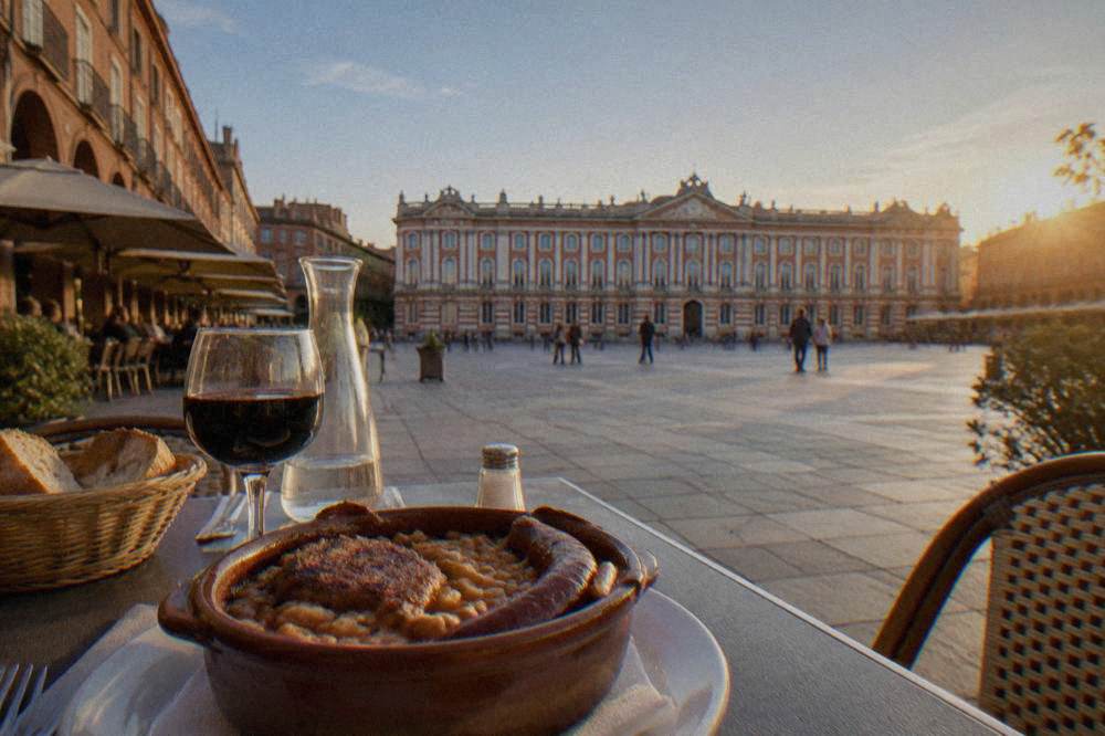 A plate of cassoulet served in a small restaurant in central Toulouse