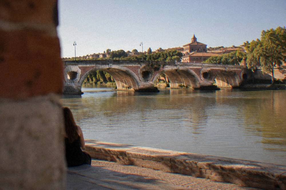 The Pont Neuf and the Garonne river in Toulouse seen from the quay near Notre Dame de la Daurade