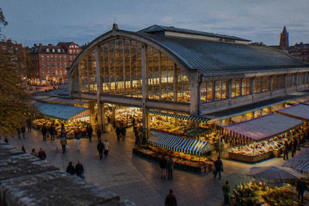 The covered market hall of Marche Victor Hugo in Toulouse