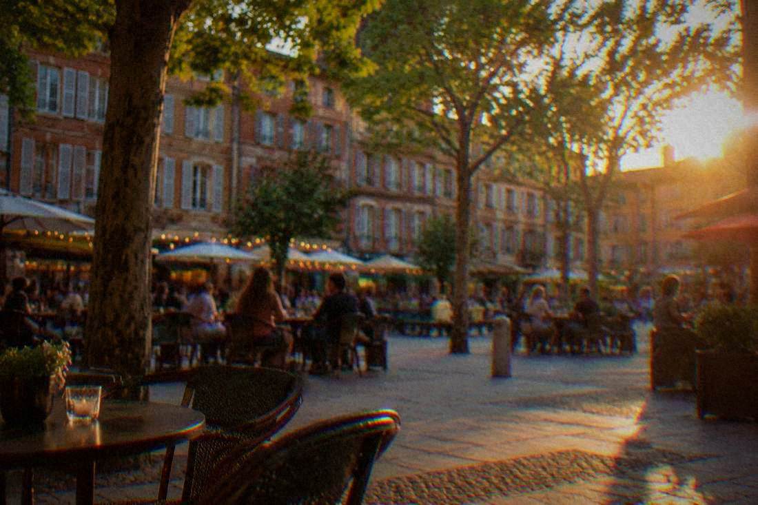 Bar terraces on a busy evening