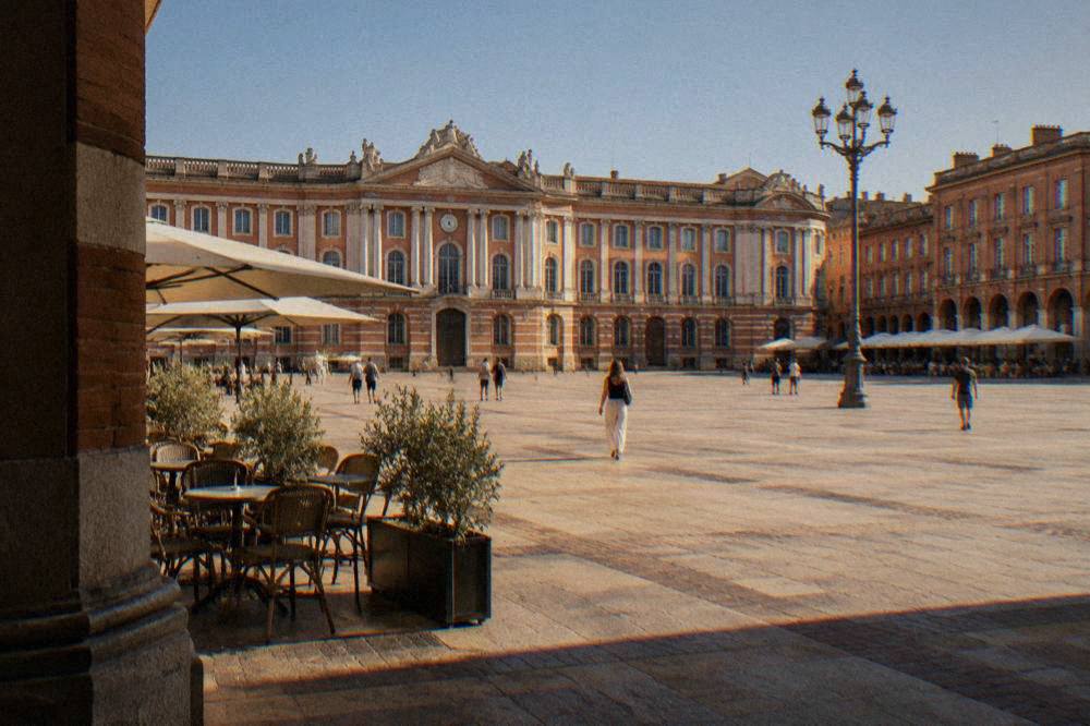 The Place du Capitole in Toulouse with its wide square and arcade buildings