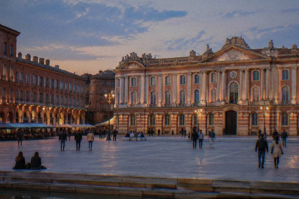 The facade of the Capitole building on the main square of Toulouse